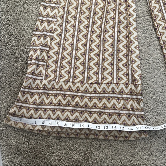 FARM Rio Cream and Brown Geometric Wide Leg Pants GEO print - Picture 7 of 16